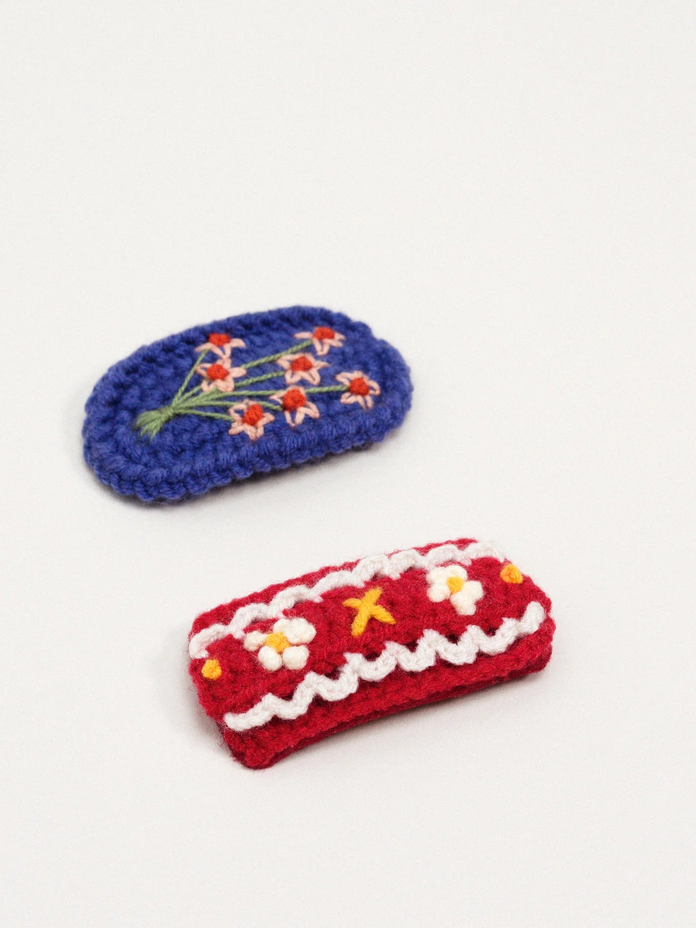 Polly Crochet Hair Clips - Red Multi