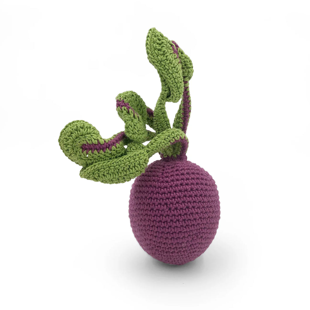 Beetroot Rattle 100% organic cotton