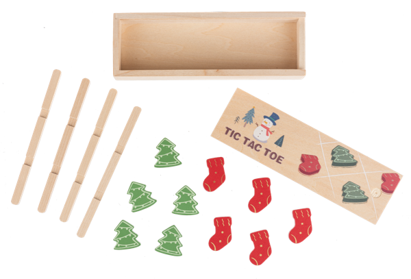 Holiday Wooden Tic Tac Toe Game