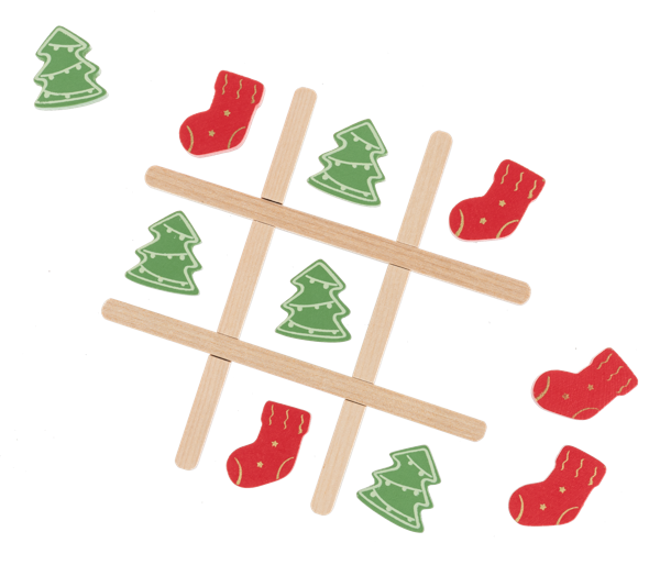 Holiday Wooden Tic Tac Toe Game