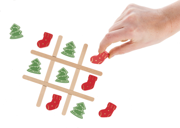 Holiday Wooden Tic Tac Toe Game