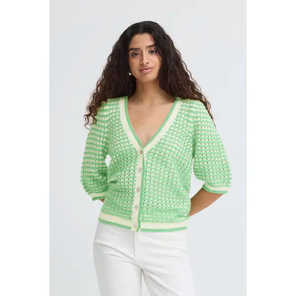 Striped Cardigan - Green