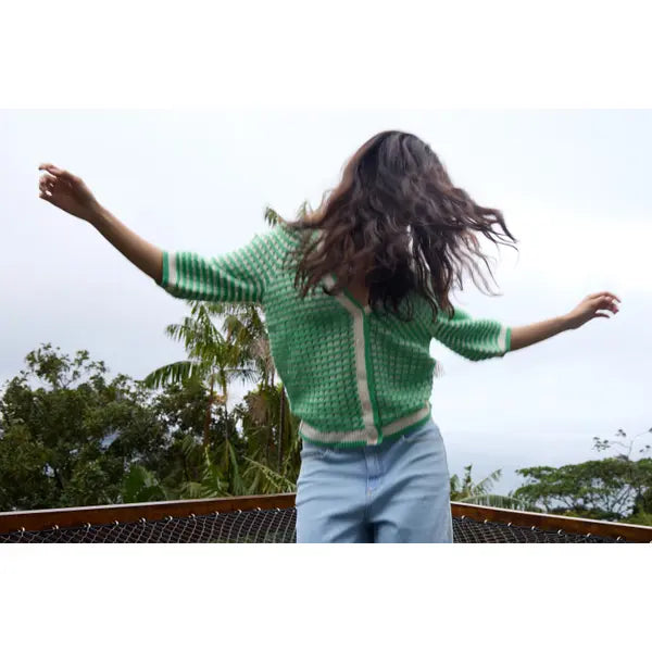 Striped Cardigan - Green