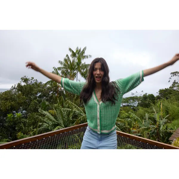 Striped Cardigan - Green