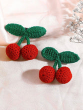 Load image into Gallery viewer, Crochet Cherry Hair Clip
