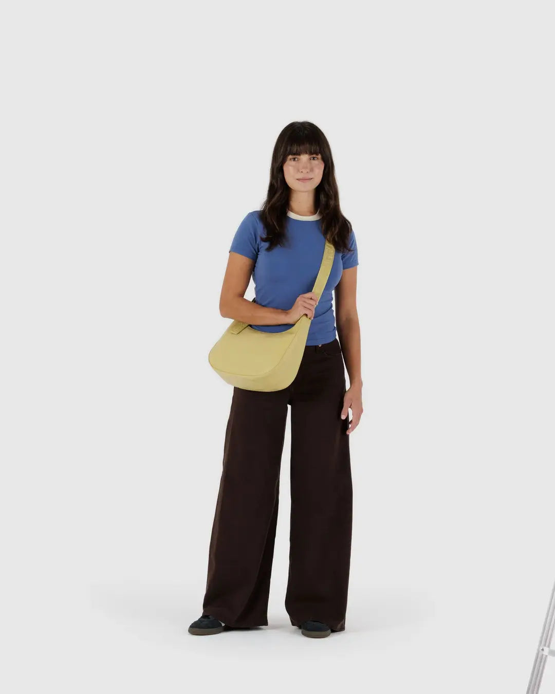 Medium Recycled Leather Crescent Bag