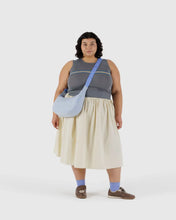 Load image into Gallery viewer, Medium Nylon Baggu Crescent Bag - Light Blue Gingham
