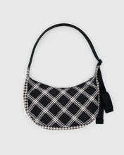 Load image into Gallery viewer, Medium Nylon Baggu Crescent Bag - Mixed Plaid
