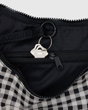 Load image into Gallery viewer, Medium Nylon Baggu Crescent Bag - Black &amp; White Gingham
