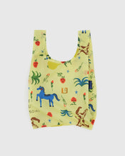 Load image into Gallery viewer, Baggu reusable shopping bag with colorful animal western patterns on a light yellow background
