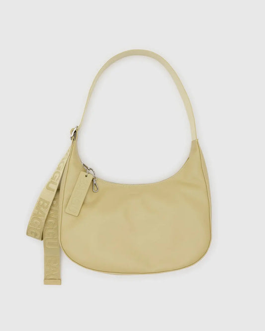 Medium Recycled Leather Crescent Bag