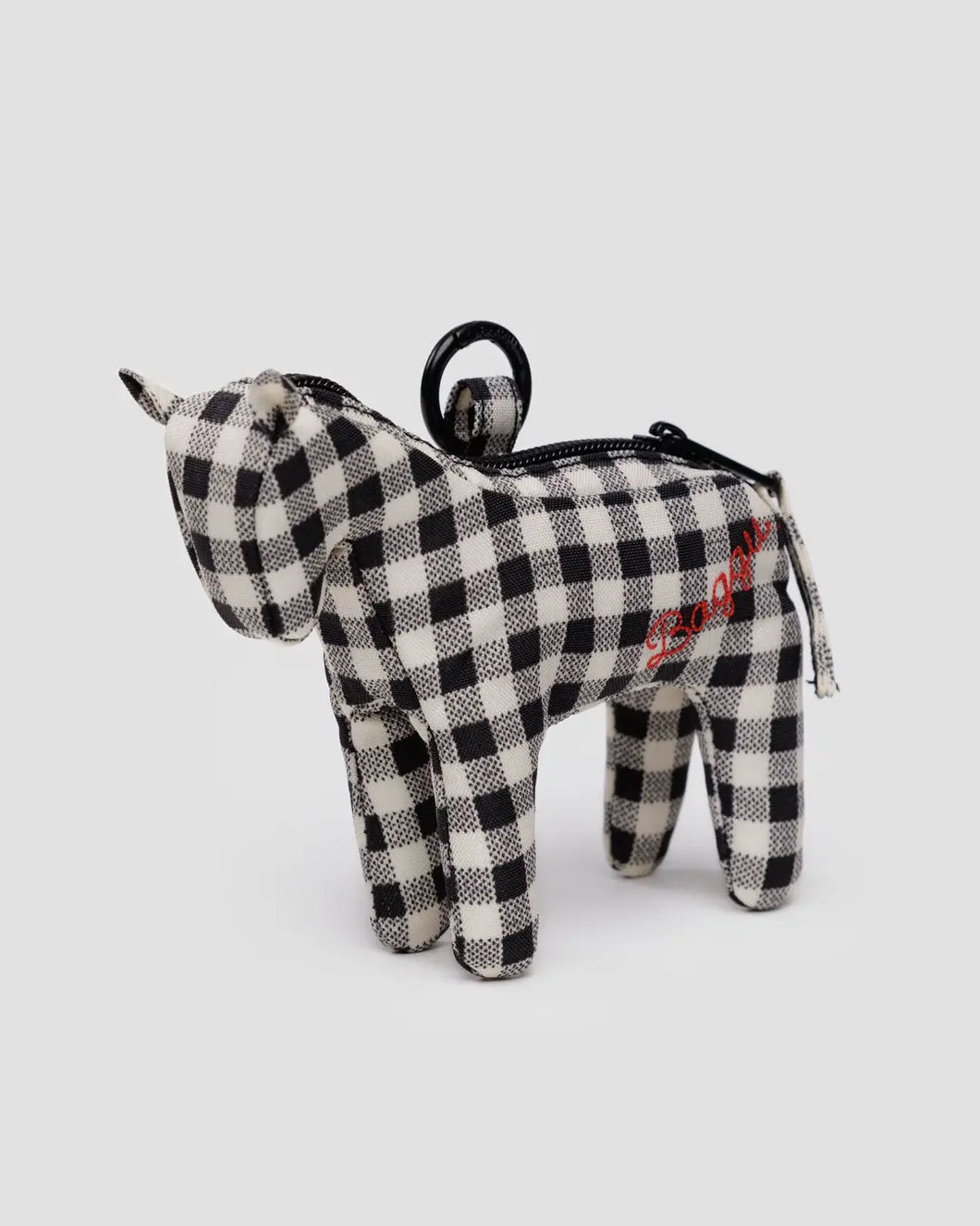 Horse Charm - Black and White Gingham