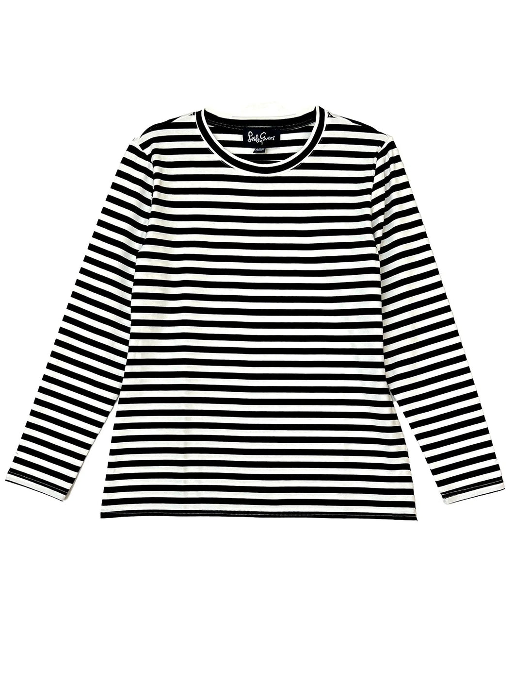 JEANETTE Tee Black & Ivory Stripe