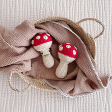 Load image into Gallery viewer, Mushroom Rattle 100% organic cotton
