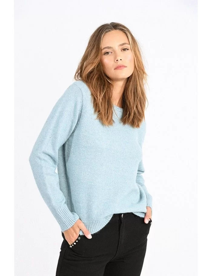 Shimmering Mesh Sweater - Ice Blue