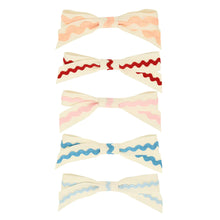 Load image into Gallery viewer, Ric Rac Bow Hair Clips
