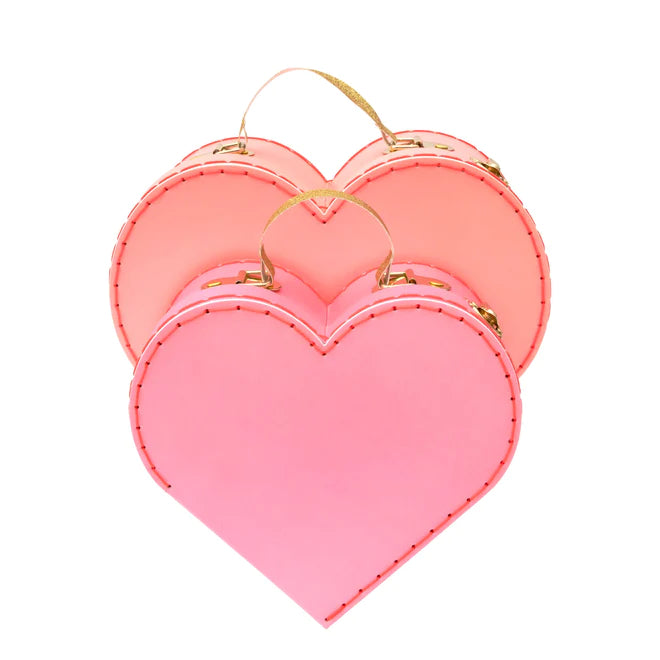 Heart Suitcases - Set of Two