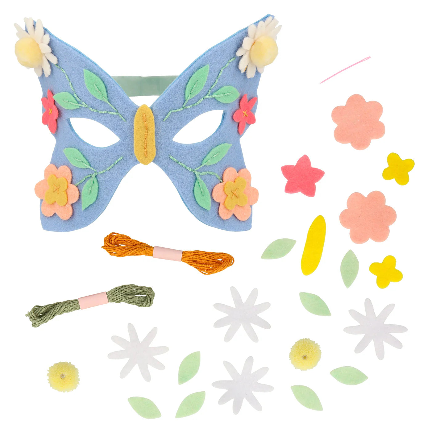 Flower Embroidery Mask Kit