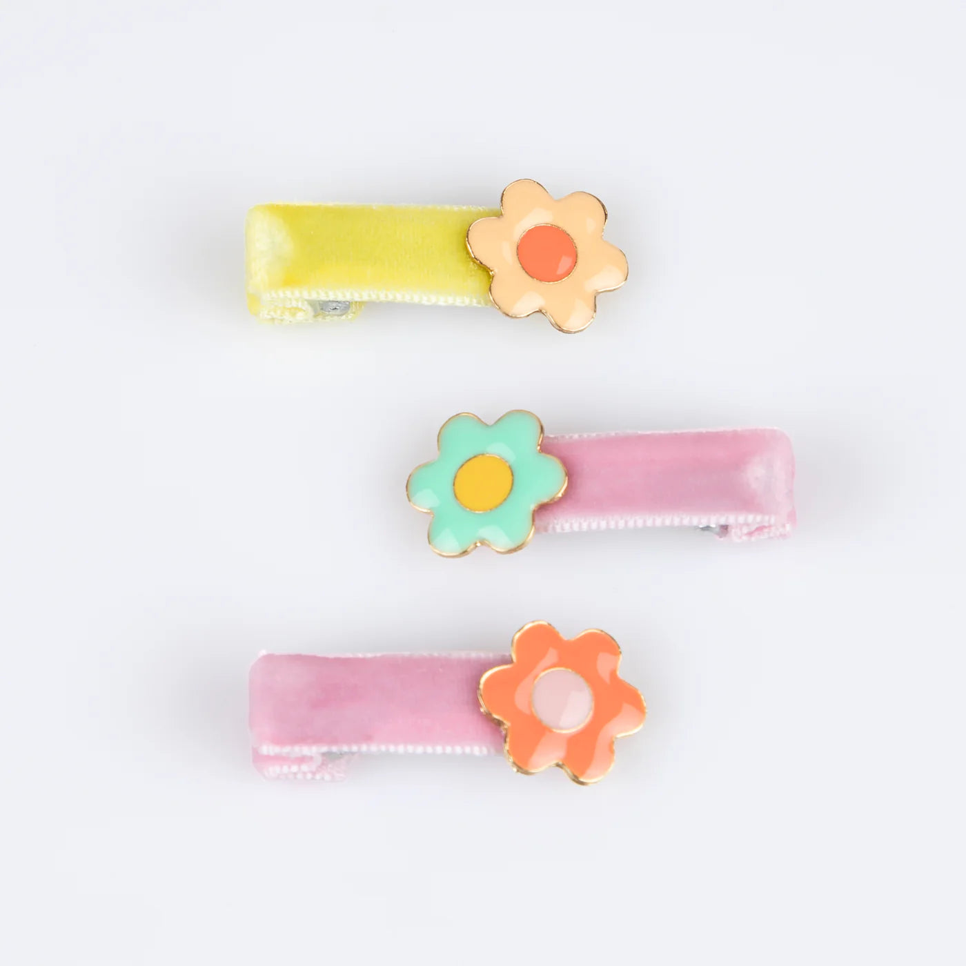 Enamel Daisy Hair Clips (x 6)