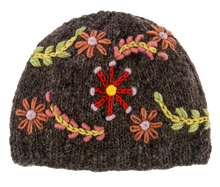 Load image into Gallery viewer, Knit Embroidered Floral Winter Hats - Three Styles
