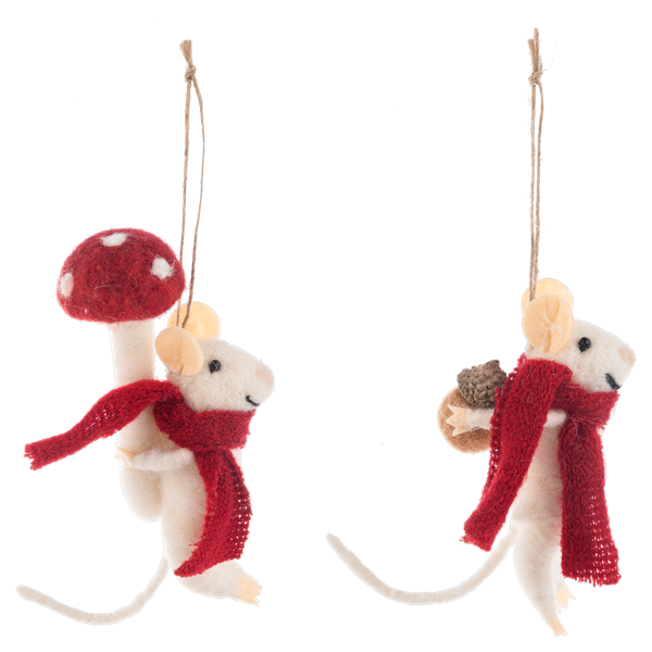 Woodland Mouse Ornaments - Two Styles