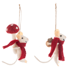Load image into Gallery viewer, Woodland Mouse Ornaments - Two Styles
