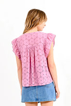 Load image into Gallery viewer, Pink English Eyelet Top
