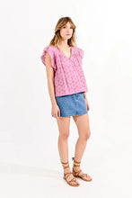 Load image into Gallery viewer, Pink English Eyelet Top
