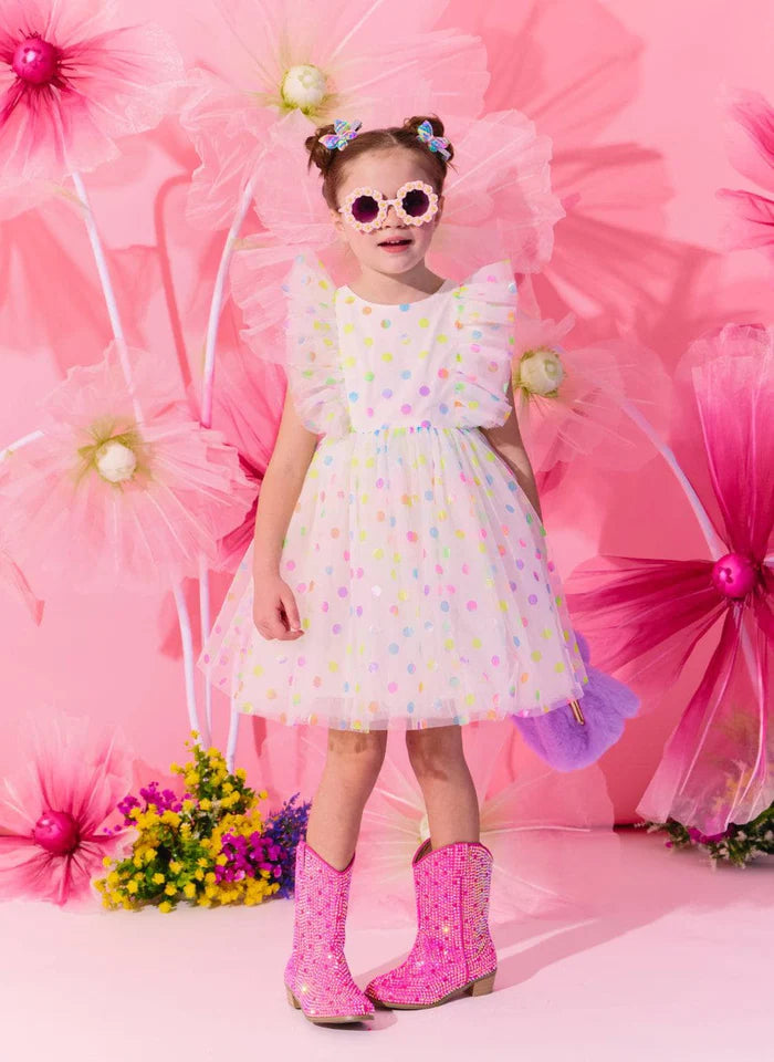 Rainbow Confetti Tulle Dress