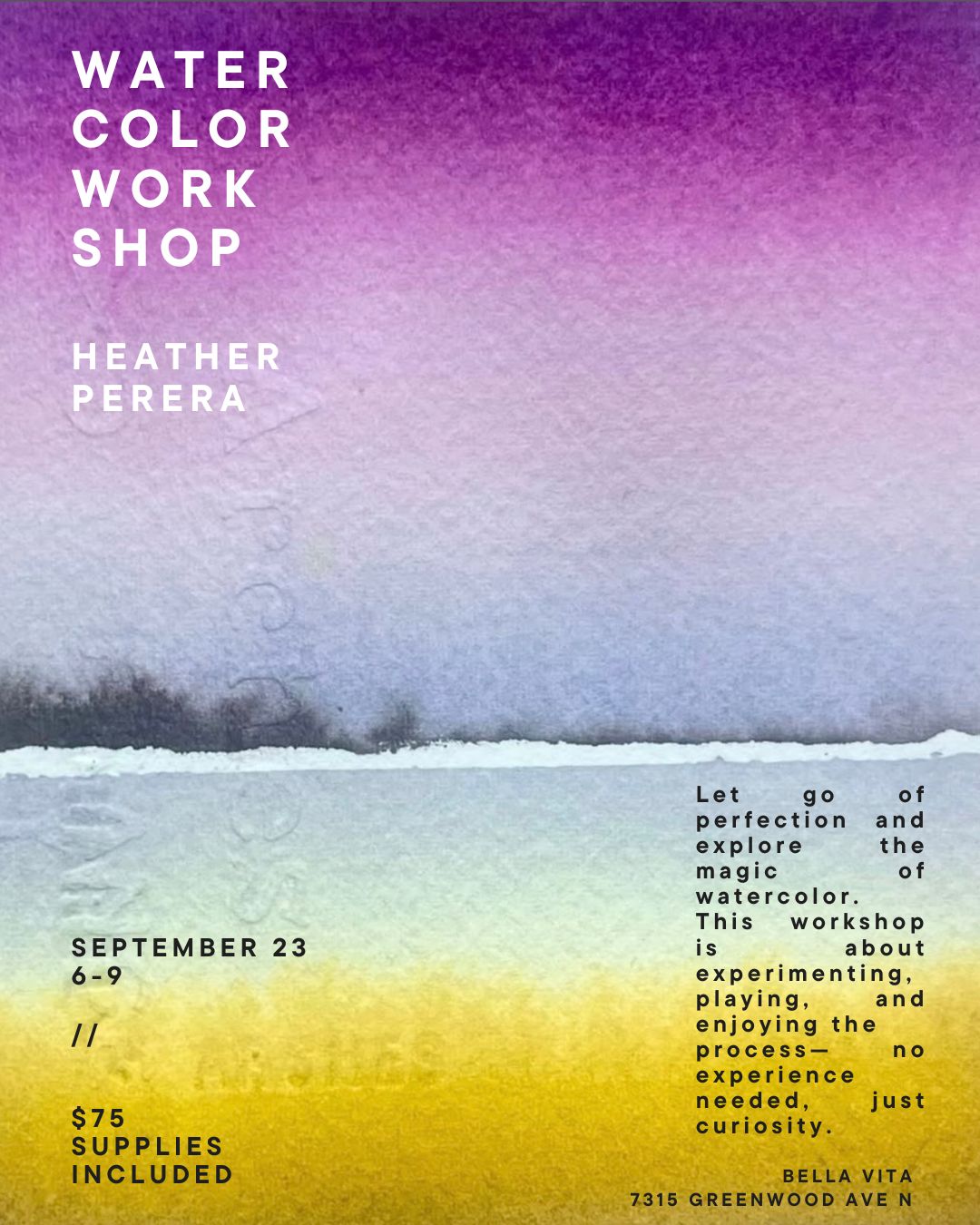 (SEATTLE) Watercolor Workshop - Sept 23rd