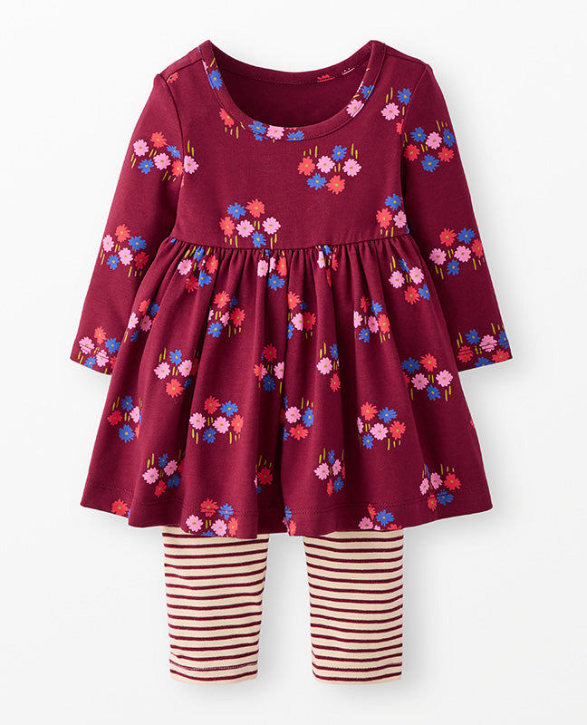Baby L/S Skater Dress + Legging Set - Plum