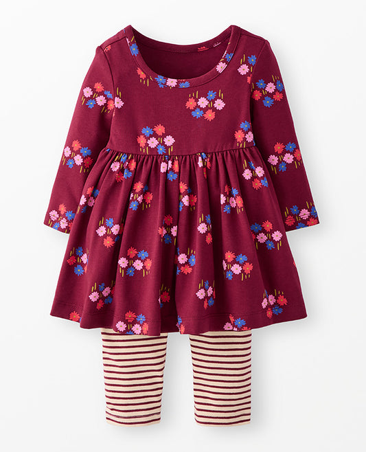 Baby Skater Dress + Legging Set - Plum