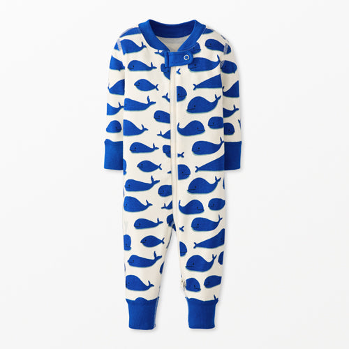 Baby 2-Way Zip Sleeper - Whales