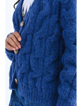 Load image into Gallery viewer, Chunky Cable Cardigan - Blue
