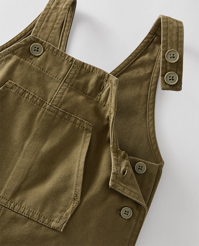 Canvas Utility Overalls - Olive