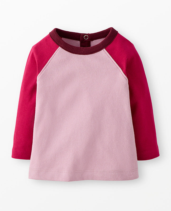 L/S Boxy Fit Baseball Tee - Pink Colorblock