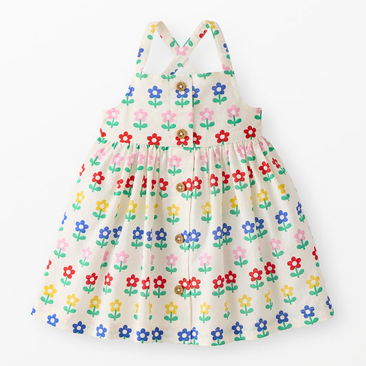 Floral Sleeveless Button-Front Dress