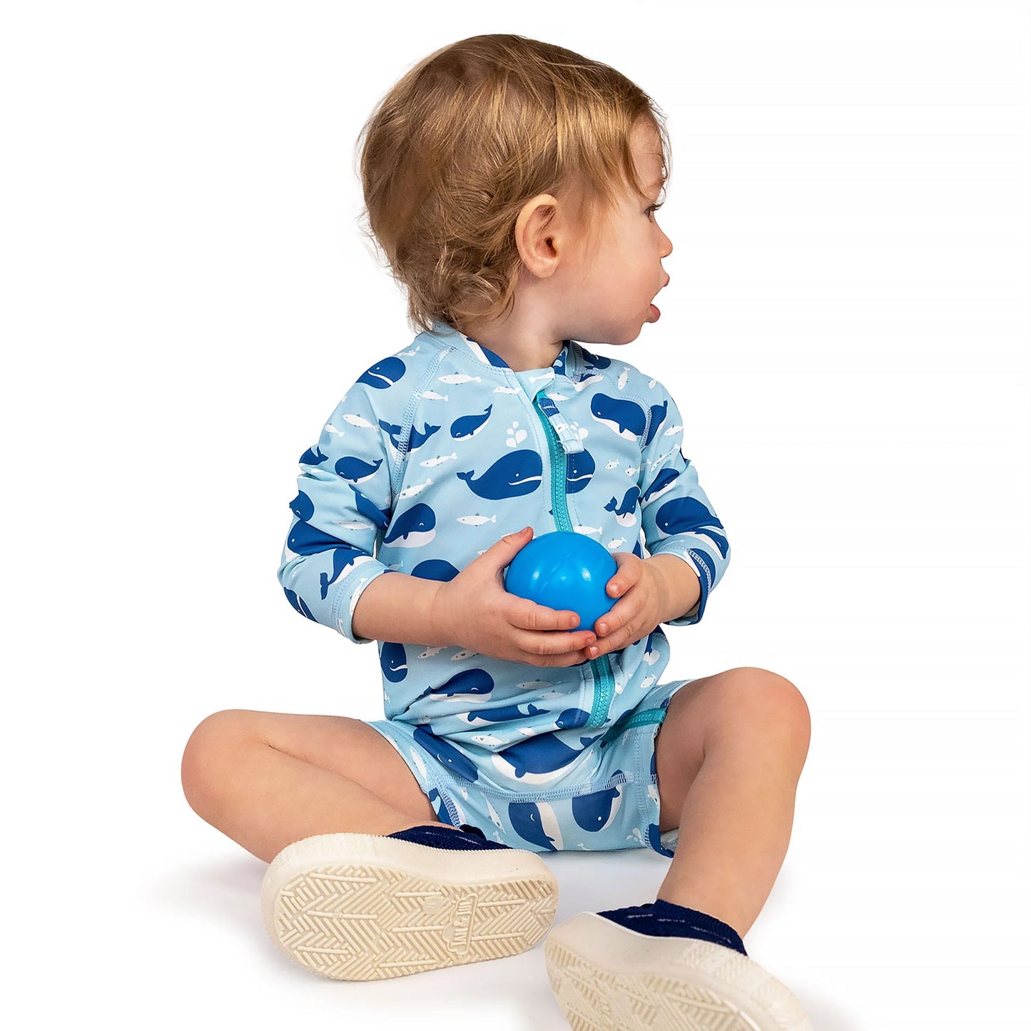 Kids One Piece UV Sun Suit | Blue Whale