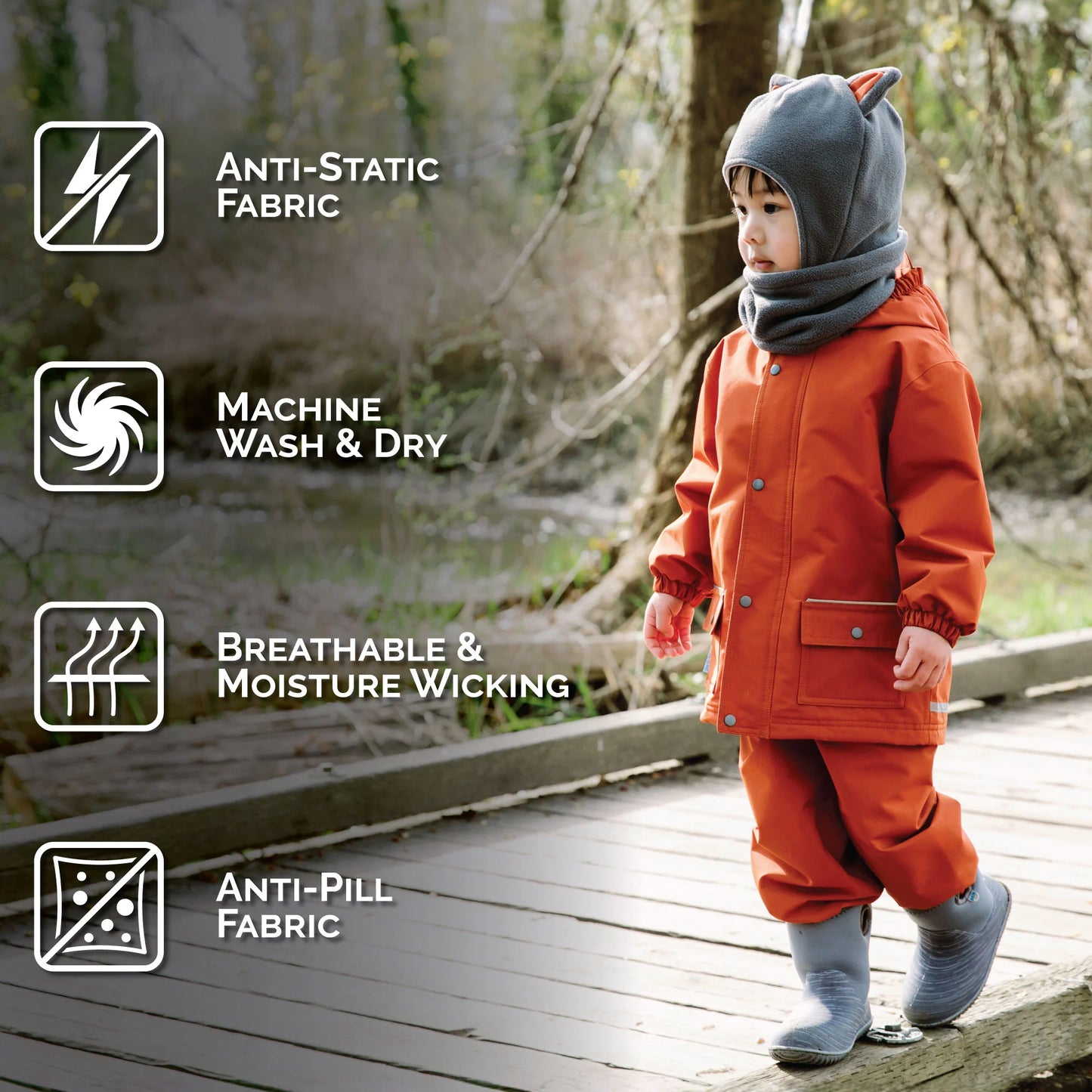 Kids Fleece Animal Hats | Grey Fox