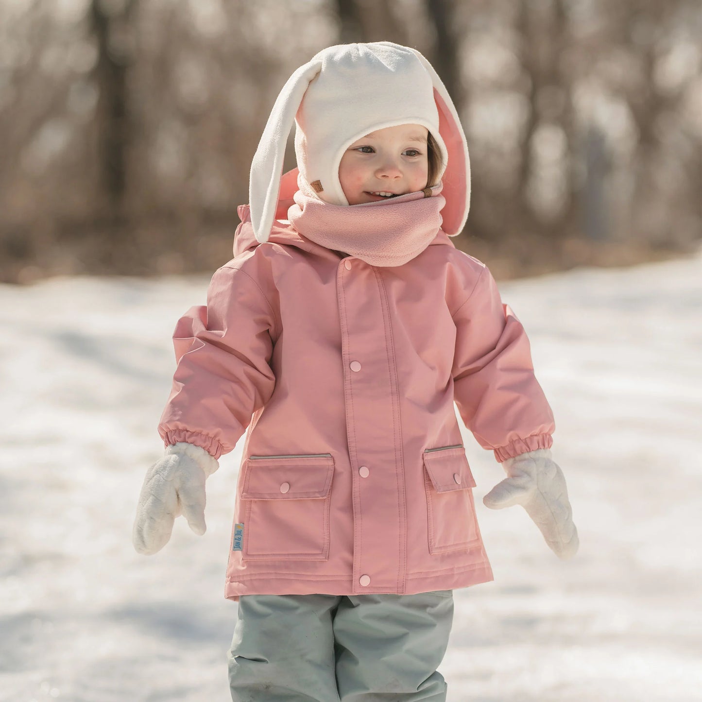 Kids Fleece Animal Hats | Cream Bunny
