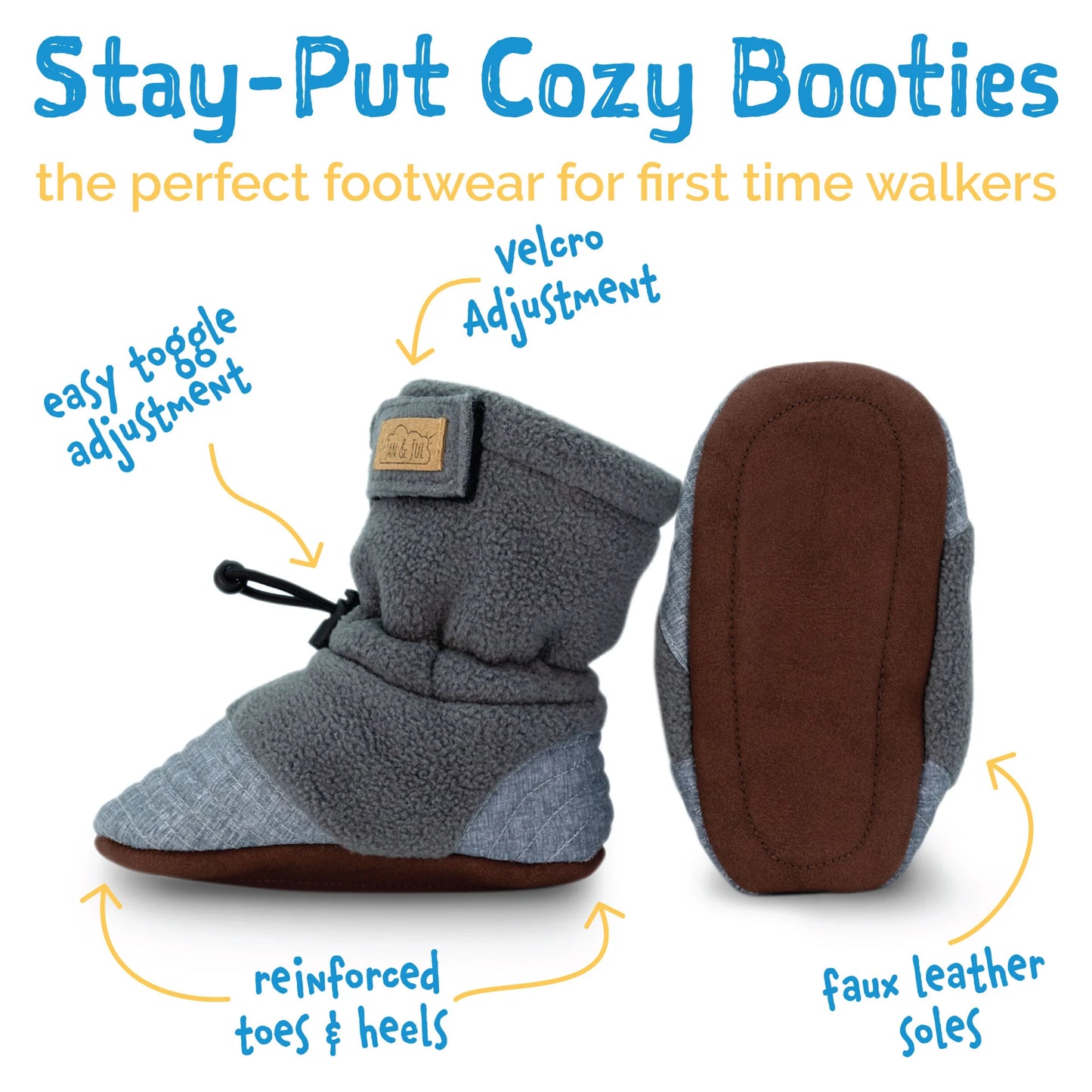 Baby Stay-Put Cozy Booties | Brown Bear