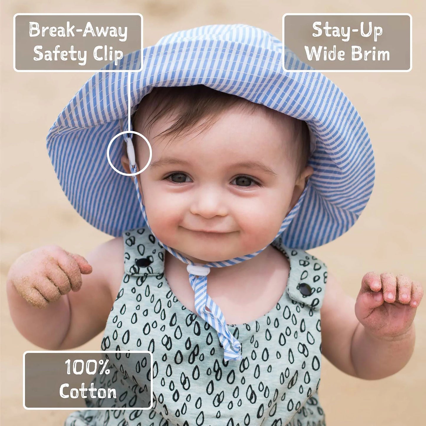 Kids Cotton Bucket Hats | Light Blue