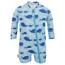 Load image into Gallery viewer, Kids One Piece UV Sun Suit | Blue Whale
