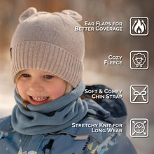 Load image into Gallery viewer, Kids Knit Winter Earflap Hats | Wheat Field
