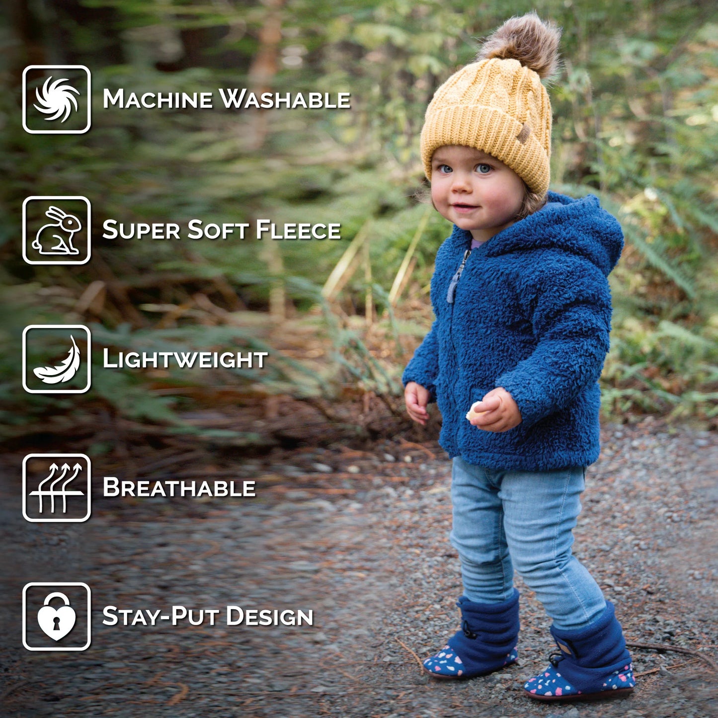 Baby Stay-Put Cozy Booties | Brown Bear