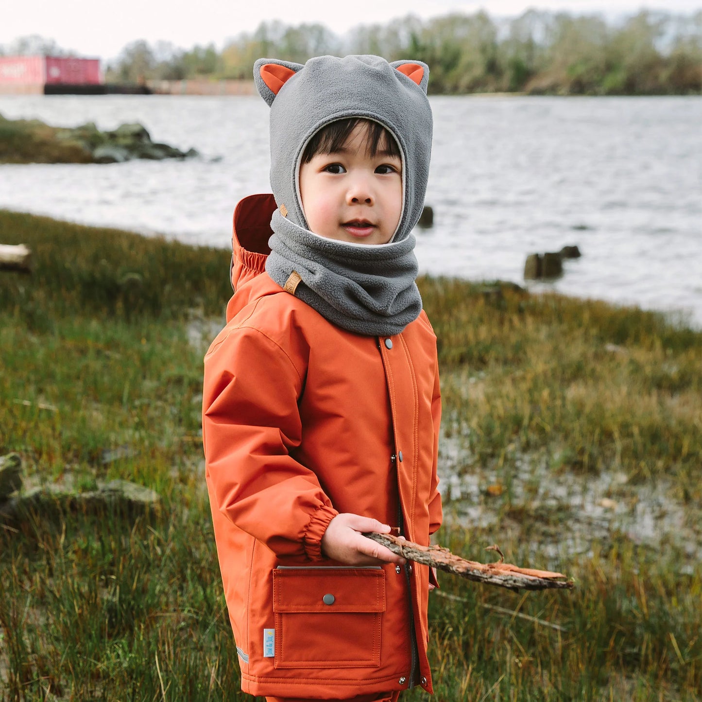 Kids Fleece Animal Hats | Grey Fox