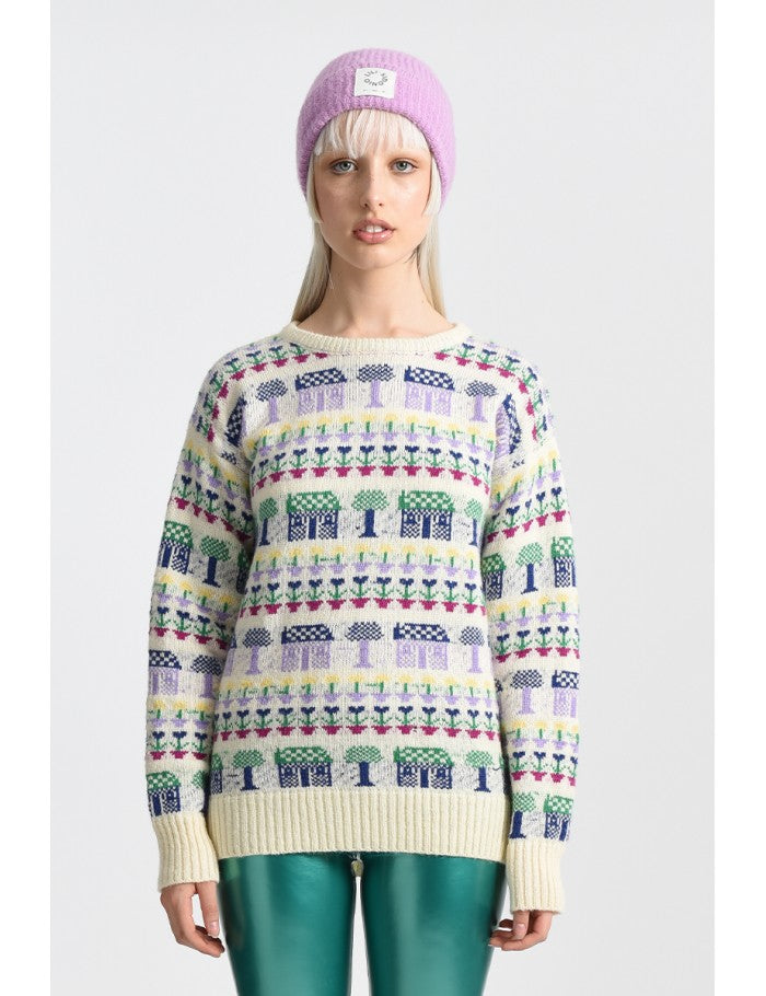 Mixed Print Sweater