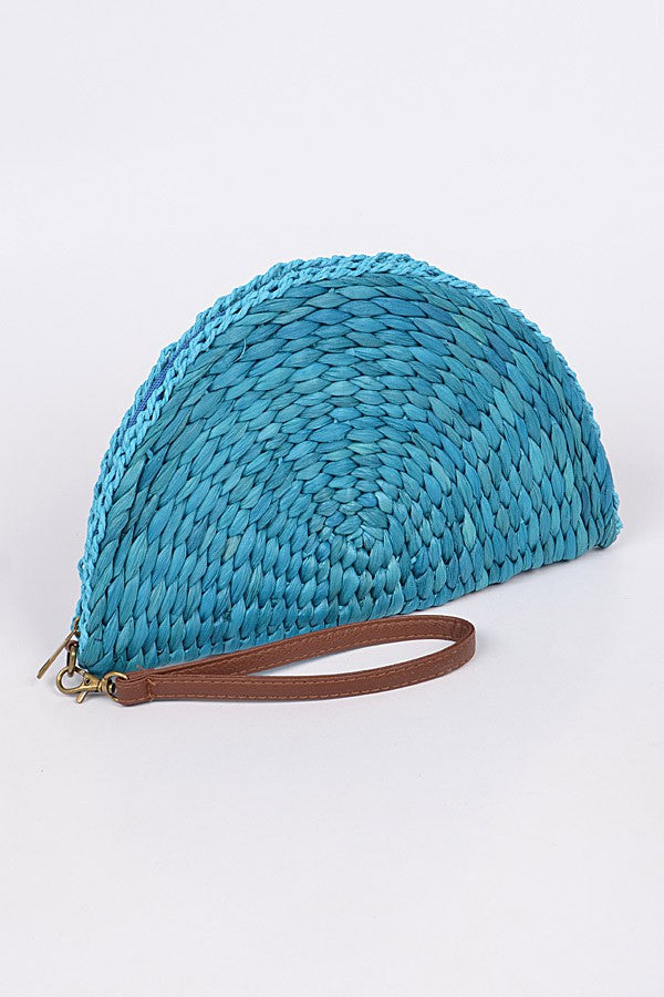 Half Circle Straw Clutch (several colors)