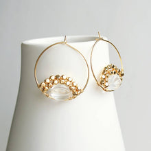 Load image into Gallery viewer, Golden Glass Arch Earrings
