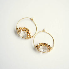 Load image into Gallery viewer, Golden Glass Arch Earrings
